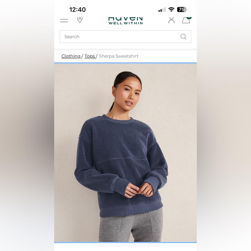 NWT Takbots Haven Well Within Navy Sherpa  Sweatshirt